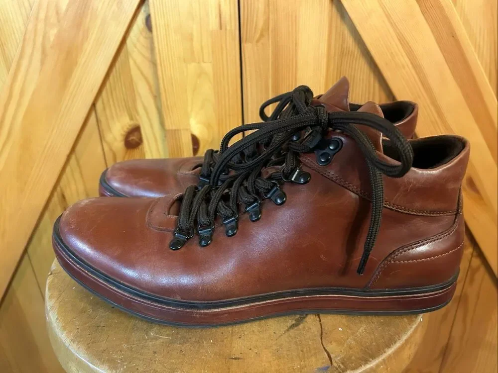 Kenneth Cole New York Climb The Rope Boots Cognac Brown Sz 10.5
